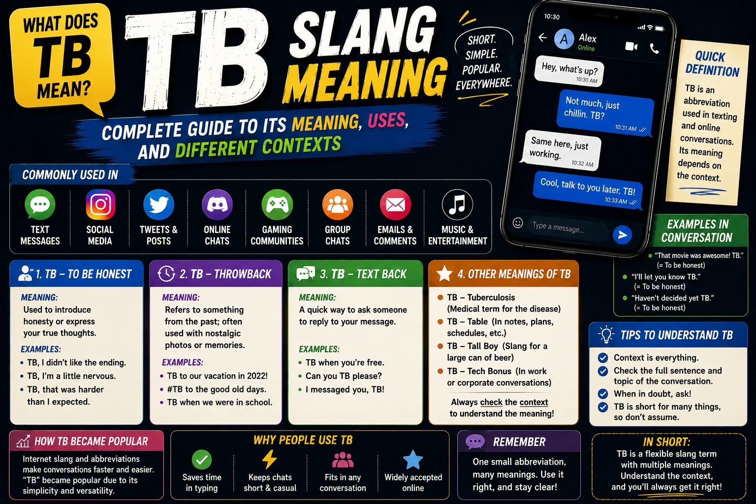 TB Slang Meaning: Complete Guide to Its Meaning, Uses, and Different Contexts