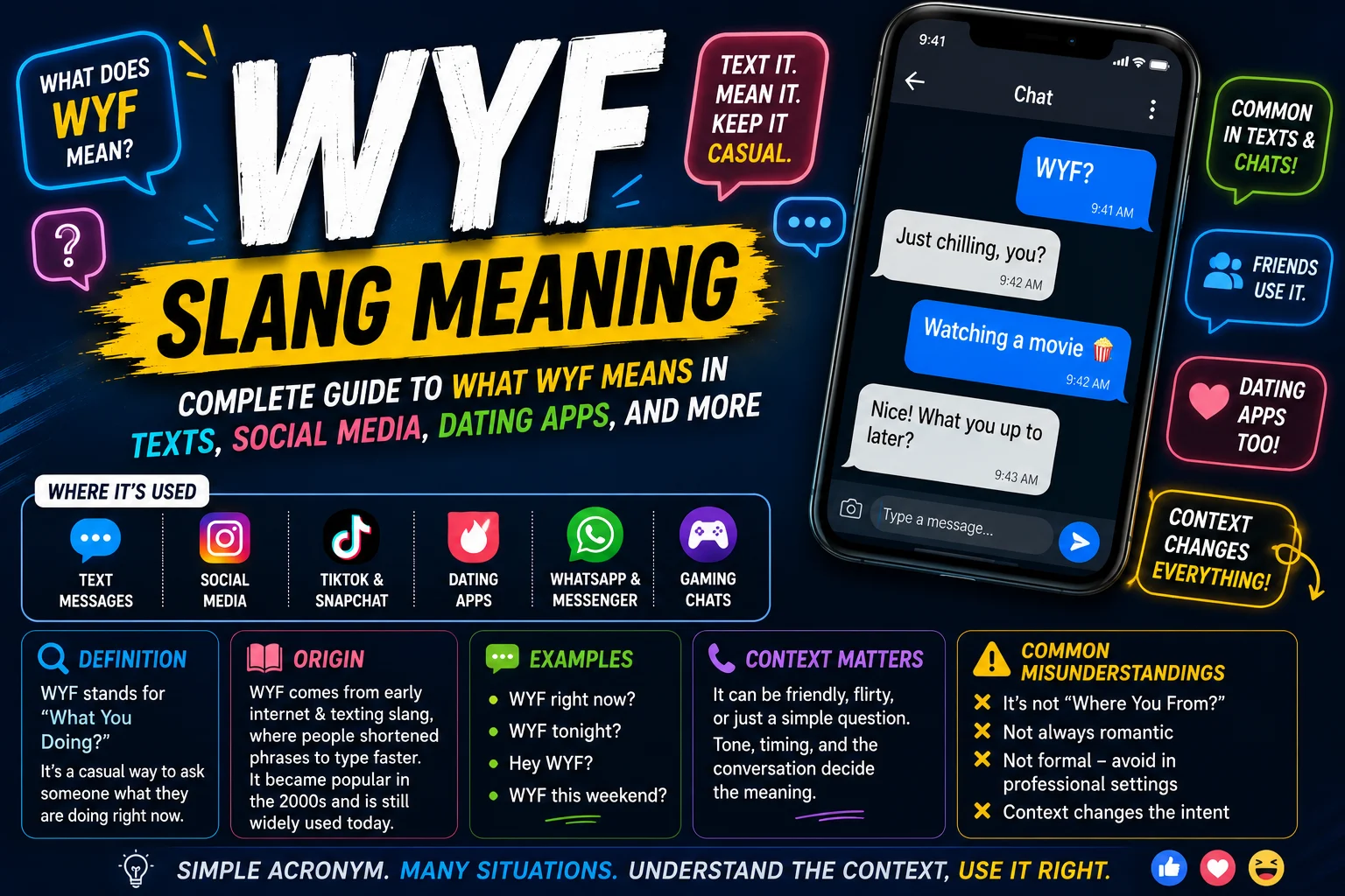 WYF Slang Meaning: Complete Guide to What WYF Means in Texts, Social Media, Dating Apps, and More