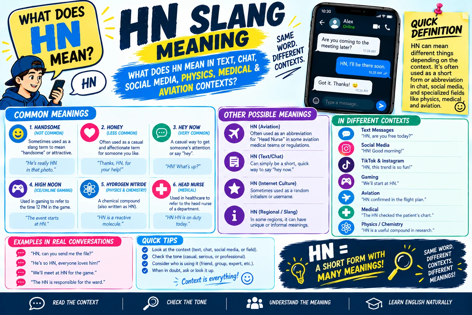 HN Slang Meaning: What Does HN Mean in Text, Chat, Social Media, Physics, Medical & Aviation Contexts?