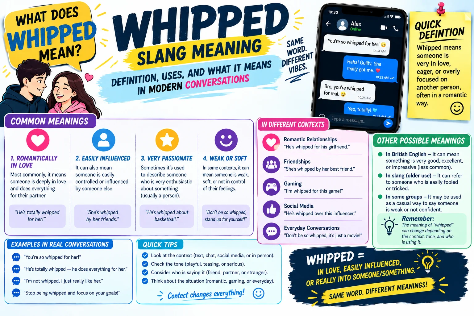 Whipped Slang Meaning: Definition, Uses, and What It Means in Modern Conversations